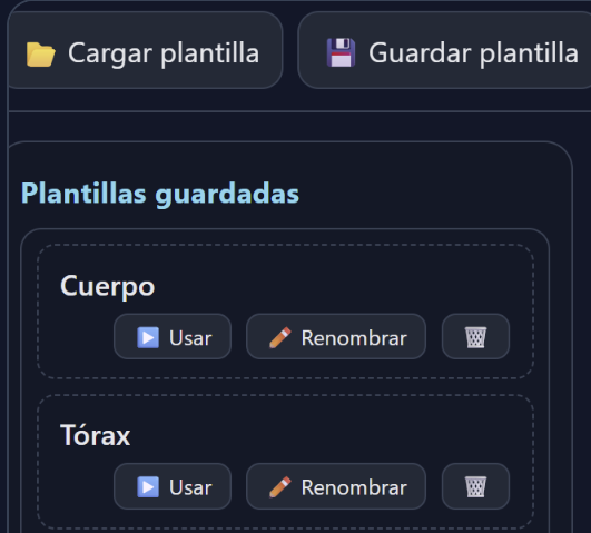 Columna de plantillas